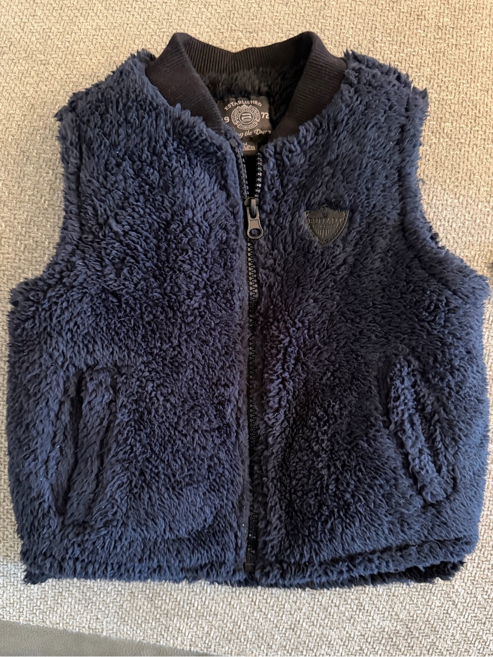 Size 24 Months Buffalo David Bitton Navy Blue Fuzzy Kids Vest